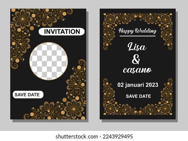 invitation with mandala graphic.vector illustration.eps10