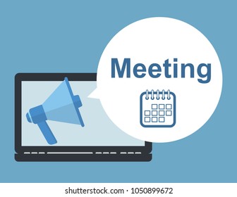 Invitation to a meeting. Isolated background.