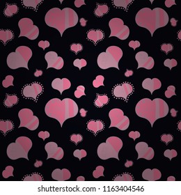 Invitation, menu, flyer, template. Doodles and curls. Vector. Seamless Happy valentines day and wedding design elements. Love. Black, neutral and pink colors on background With Ornaments, Hearts.