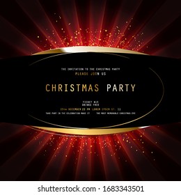 Invitation merry christmas party 2021 poster banner and card design template.Happy holiday and new year glass ball theme concept. In the retro cinematic style