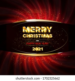 Invitation merry christmas party 2021 poster banner and card design template.Happy holiday and new year glass ball theme concept. In the retro cinematic style