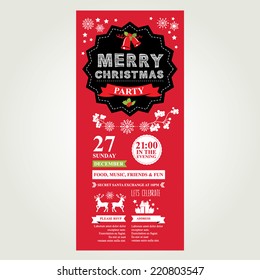 Invitation Merry Christmas. Vector illustration.