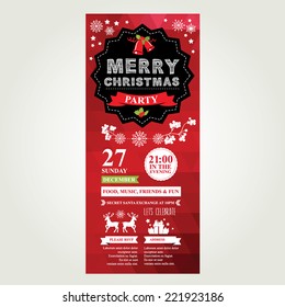 Invitation Merry Christmas. Vector illustration.