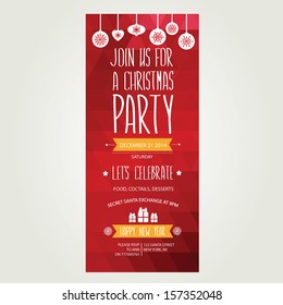 Invitation Merry Christmas.Typography.Vector illustration.
