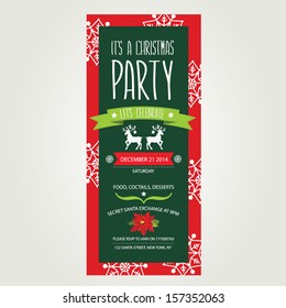 Invitation Merry Christmas.Typography.Vector illustration.