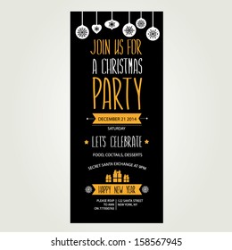 Invitation Merry Christmas.Typography.Vector illustration.