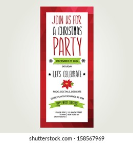 Invitation Merry Christmas.Typography.Vector illustration.