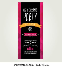 Invitation Merry Christmas.Typography.Vector illustration.