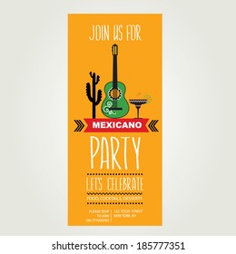 Invitation Mexican Party.Typography.Vector Illustration.