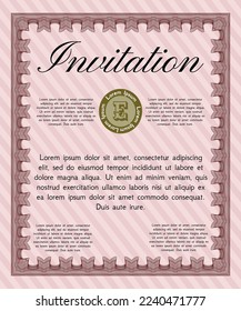Invitation. Money Pattern. With background. Vector illustration.  Red color.