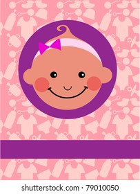 invitation for newborn celebration with toys and accessories pattern