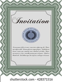 Invitation. Nice design. Printer friendly. Detailed. 