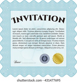 Invitation. Nice design. Printer friendly. Detailed. 