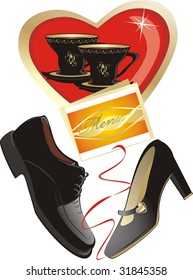 Invitation on an appointment. Abstract romance composition. Vector