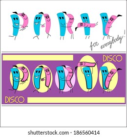 Invitation on a disco party