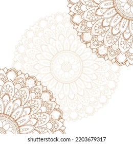 Invitation oriental card template with mandala center and corners