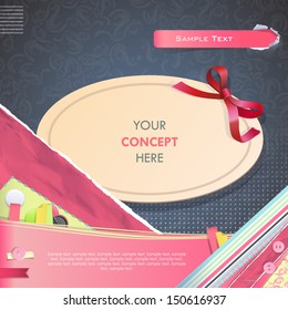 Invitation over vintage background. Vector design.