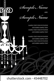 Invitation Panel with Chandelier silhouette