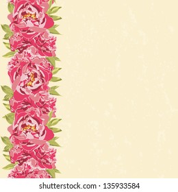 Invitation or postcard with flowers pattern