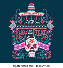 Invitation poster to the Day of the dead party