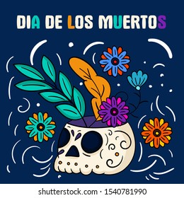 Invitation poster to the Day the dead party  Dia de los muertos card  Vector illustration