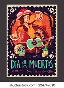 Invitation Poster To The Day Of The Dead Party