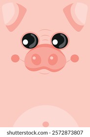 an invitation or poster template for a children's party or birthday with an animal design, namely a pig design