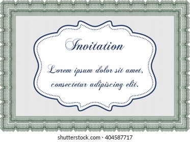 Invitation. Printer friendly. Complex design. Detailed. 