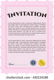 Invitation. Printer friendly. Complex design. Detailed. 