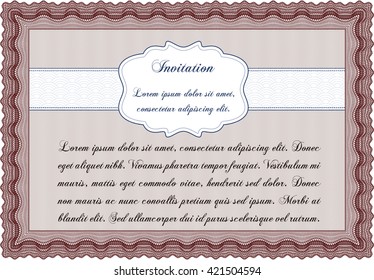 Invitation. Printer friendly. Detailed. Complex design. 