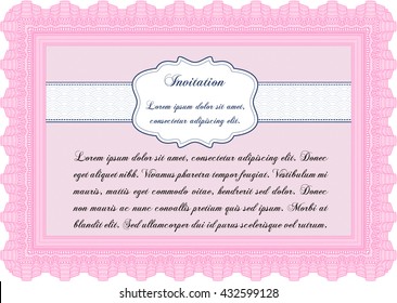 Invitation. Printer friendly. Detailed. Complex design. 