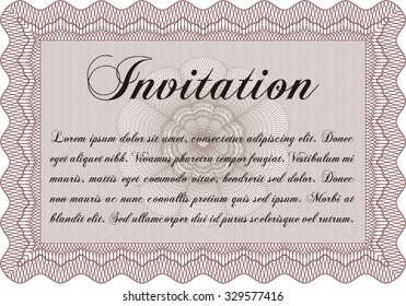 Invitation. Printer friendly. Excellent complex design. Detailed.