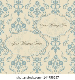 invitation with retro damask background. eps10