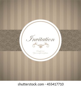 Invitation and save the date concept represented by decoration card icon over striped background. Seal stamp illustration. 