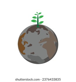 An invitation to save the earth by planting tree seedlings. Sustainable and environmentally friendly concept.
