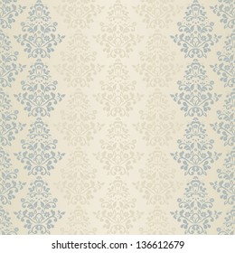 invitation with seamless damask background. eps10