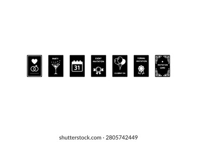 Invitation Silhouette Vector Collection Set