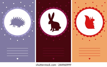 invitation with silhouettes of animals