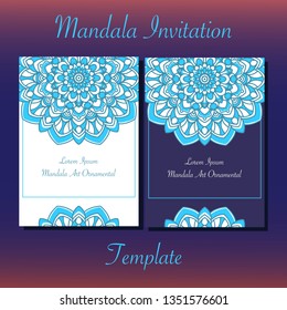 Invitation template with abstract mandala ornaments