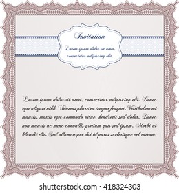 Invitation template. With background. Cordial design. Detailed. 