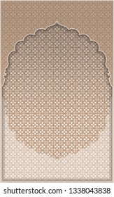 Invitation template, background and frame border vector design. Ethnic vintage ornament illustration