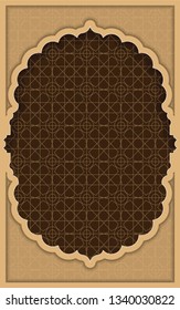 Invitation template, background and frame border vector design. Ethnic vintage ornament illustration