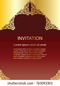 Invitation template, background and frame border vector design floral decoration in vintage art style illustration eps 10