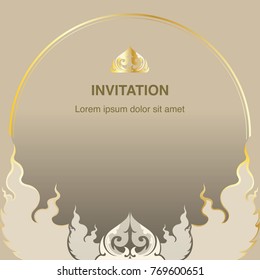 Invitation template, background and frame border vector design floral decoration in vintage art style illustration eps 10