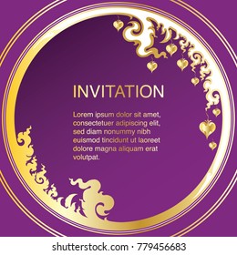 Invitation template, background and frame border vector design floral decoration in vintage art style illustration EPS 10