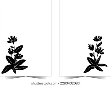 an invitation template with beautiful flower and tree images in black and white