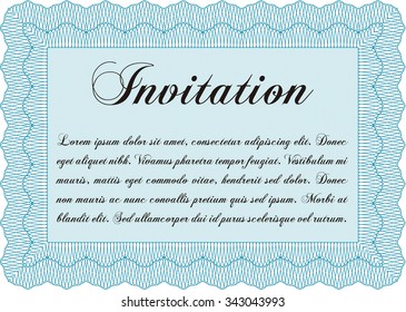 Invitation template. Border, frame.Easy to print. Artistry design. 
