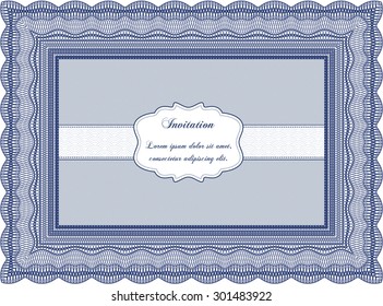 Invitation template. Border, frame.With great quality guilloche pattern. Elegant design. 