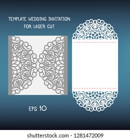 Invitation template or cards for laser cut. Cutout paperwork.