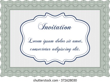Invitation template. With complex linear background. Border, frame.Artistry design. 